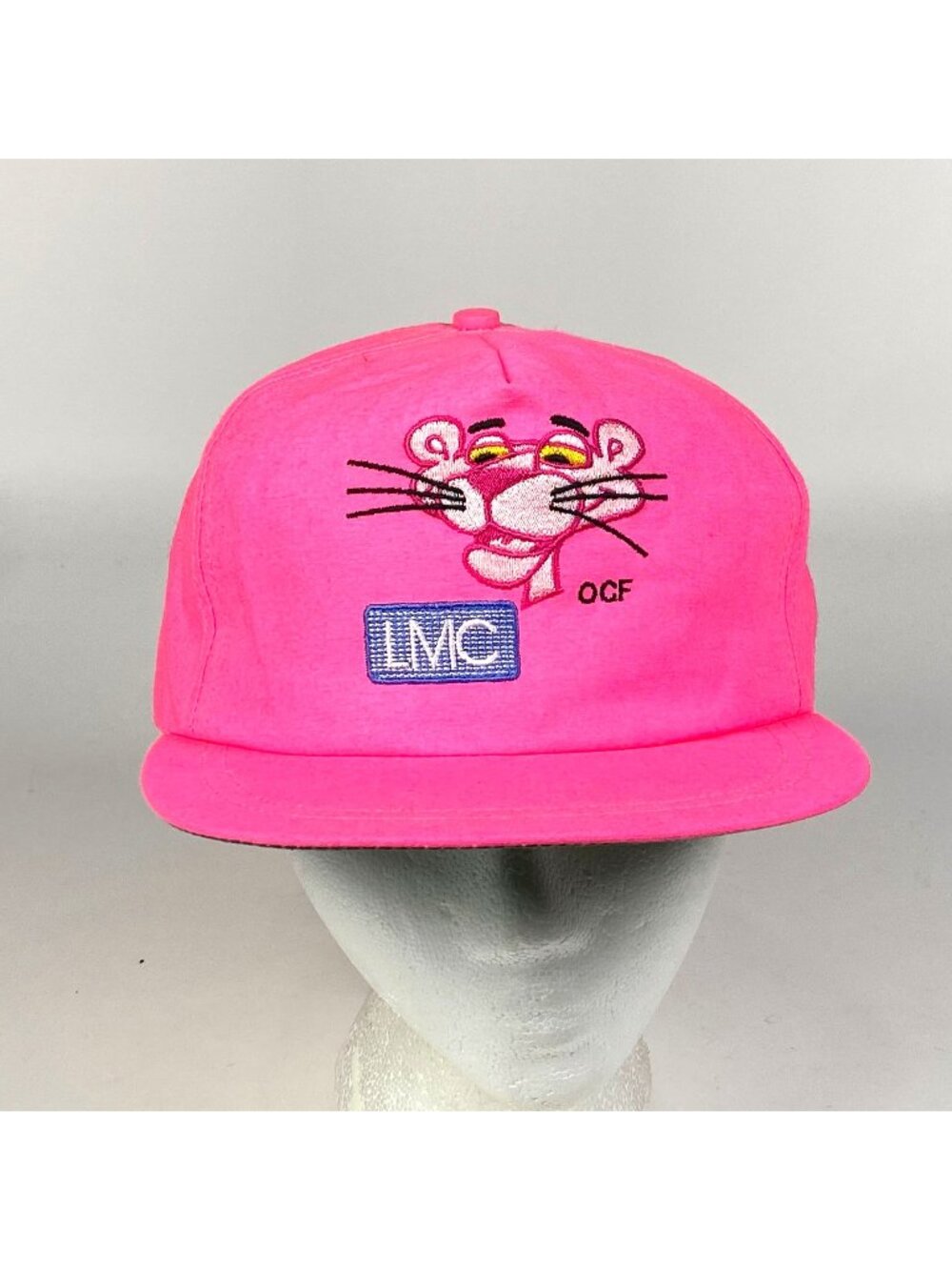 Vintage Pink Panther Snapback Hat LMC OCF Logo Neon Pink Adjustable Cap